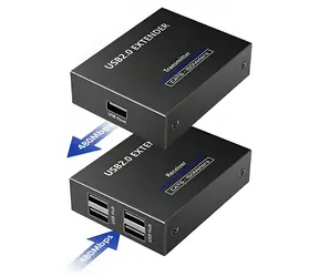 PremiumCord USB 2.0-Verlängerungskabel mit 4 Port / Verlängerung bis zu 150 m / Cat5-5e-6