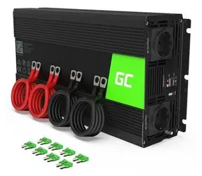 Green Cell INV15 / Spannungswandler / 12 V auf 230 V / 3000 W/6000 W / reiner Sinus