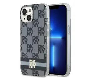 DKNY IML Checkered Mono Pattern schwarz (DKHMP14SHCPTSK) / Rückseite / MagSafe / iPhone 13/14/15