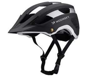Wozinsky MTB-Helm schwarz/silber / Fahrradhelm / Größe L / abnehmbares Visier / leichte Konstruktion