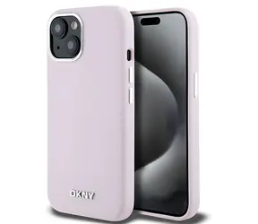 DKNY Rückseite aus Flüssigsilikon mit kleinem Logo , pink / Rückseite / MagSafe / Apple iPhone 15 PLUS/ 14 PLUS
