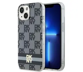 DKNY IML Schwarz, kariert / Rückseite / MagSafe / iPhone 13/14/15