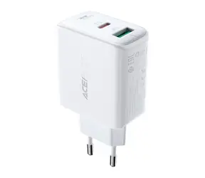 Acefast A5 weiß / Wandladegerät / USB-C + USB-A / 32 W / PD, QC 3.0