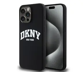 DKNY Flüssigsilikon, weiß, mit Logo bedruckt, MagSafe Schwarz / Rückseite / iPhone 13 Pro Max