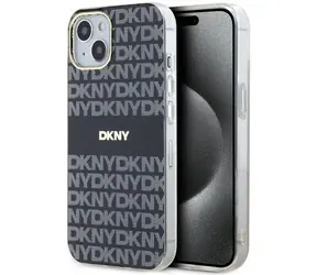 DKNY IML Mono & Stripe Schutzhülle für Apple iPhone 15 PLUS und 14 PLUS , schwarz / Rückseite / MagSafe