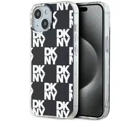 DKNY IML Kariertes Schwarz / Rückseite / IML / Apple iPhone 15 PLUS, 14 PLUS