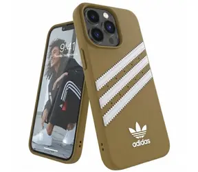 Adidas OR Schutzhülle aus PU-Leder, beige-gold / Schutzhülle / Apple iPhone 13 Pro, iPhone 13 / Kunstleder