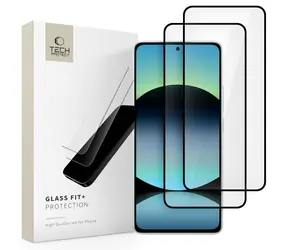 Tech-Protect Glass Fit 2er-Pack Schwarz / Gehärtetes Glas / XIAOMI Redmi Note 14 4G/5G