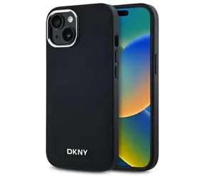 DKNY MagSafe Schutzhülle mit schlichtem Logo , Schwarz / MagSafe / Apple iPhone 15 PLUS