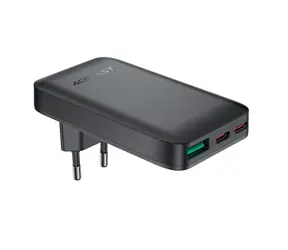 Acefast A100 schwarz / Ladegerät / GaN / 65 W / 2x USB-C / 1x USB-A / Ultraschlank