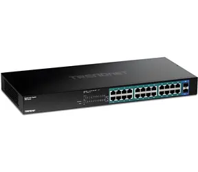 Trendnet 24-Port PoE+ Switch mit 2x SFP / Switch / 24x Gigabit PoE+ / 380 W / 52 Gbit/s / Metallgehäuse