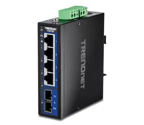 Trendnet TI-G51SC / Switch / Industrie / DIN-Schiene / 4X Gigabit RJ-45 / 1x SFP / Unmanaged
