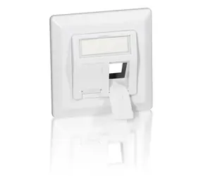 Equip 2x Keystone 45° weiß / Rahmen für Keystone / 2 Schubladen / 5 Stück