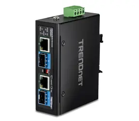 Trendnet TI-BF22SFP / Industrieller Medienkonverter / SFP zu Gigabit PoE++ / 802.3bt / 90 W / IP30 / -40~75°C