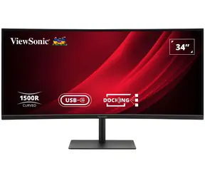 34" ViewSonic VG3419C-2 schwarz / VA Curved / 3440 x 1440 / 21:9 / 120 Hz / HDMI + DP + USB-B / RJ45 / Lautsprecher