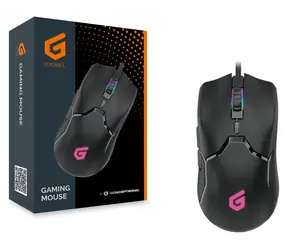 Conceptronic DJEBBEL schwarz / Gaming-Maus / USB-A / 7200 DPI / 6 Tasten / RGB-LED