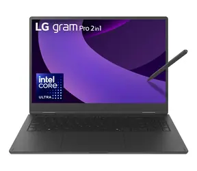 LG gram 16 Pro 2-in-1 Schwarz / Notebook / 16" 2,8K OLED-Touchscreen / Intel Core Ultra 7 255H / 16 GB RAM / 1 TB SSD / Windows 11