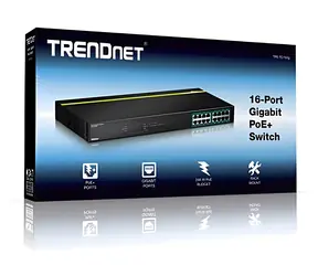 Trendnet TPE-TG160g / Switch / 16x Gigabit PoE+ / 246 W / 32 Gbit/s / Rack 1U / Metallgehäuse