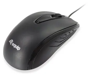 Equip Kompaktmaus Schwarz / Maus / Kabelgebunden (USB) / 1000 DPI / Beidhändig verwendbar
