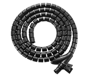 Equip Kabelspirale schwarz / Kabelschutzspirale / Untertischmontage / 2,5 m / 20 mm