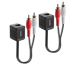 Lindy 70460 / Audio-Extender / 2x RCA - RJ45 / Cat.5 / Reichweite bis zu 500 m