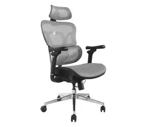 Ergonomischer Bürostuhl Equip , grau / Bürostuhl / Netzgewebesitz / Kopfstütze / Belastbarkeit 150 kg
