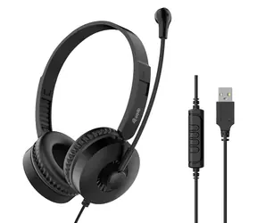 USB- Equip mit Mikrofon, schwarz / Headset / USB-A / Kabel 2 m / Impedanz 32 
