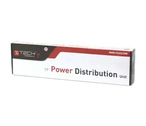 Techly 107746 19" schwarz, rot / PDU-Rackschiene / 8x Schuko / IEC C14 / 16 A / 2 m / 1 HE