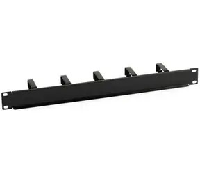 Techly 305922 schwarz / Kabelorganizer / 19" / 1 HE / 5 Metallringe