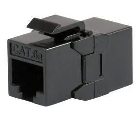 Keystone- Equip RJ45-RJ45 schwarz / Koppler / Cat6A / 500 MHz / PoE / 8 Stück