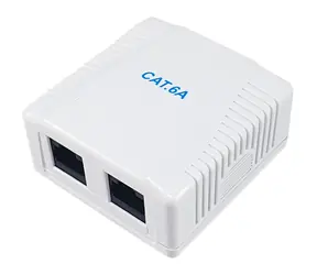Equip Cat6A 2x RJ45 weiß / Installationsdose / UTP / vergoldete Kontakte