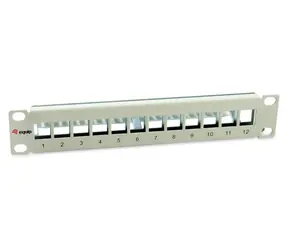 10" Equip mit 12 Keystone-Anschlüssen, grau / Patchpanel / 1 HE / FTP / 12 Ports