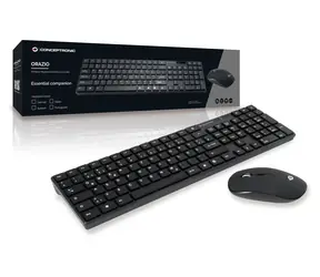 Conceptronic Kabellose Tastatur und Maus Schwarz / Tastatur- und Maus-Set / 2,4 GHz / Deutsches Layout / 109 Tasten