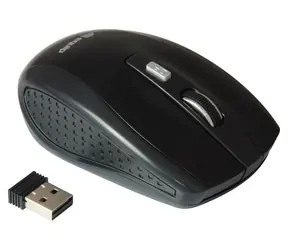 Equip Kabellose Reisemaus Schwarz / Kabellose Maus / Nano-Empfänger 2,4 GHz / 1600 DPI / 4 Tasten