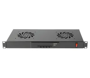 Lanberg 19"-Lüftungspanel mit LCD-Display / Lüftungspanel / 1 HE / 2 Lüfter / Thermostat / 230 V