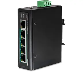 Trendnet Industrie-Switch 5- Port Fast Ethernet PoE+ / Switch / 4X PoE+ / 90 W / DIN-Schiene / IP30