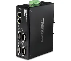 Trendnet TI-M42 schwarz / Industrielles Modbus-Gateway / 4X RS-232/422/485 / 2x LAN 10/100 / IP30