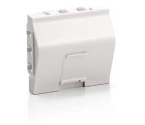 Equip Französisch Modular 1x Keystone weiß / Abdeckungsrahmen / 45x45 mm / RAL9010