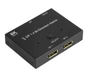 Gute Anschlüsse: DP1.4-Switch 2:1 (schwarz) / DisplayPort-Switch / 8K 30Hz / HDCP 2.2