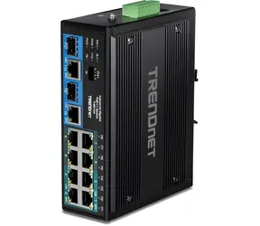 Trendnet Industrie-Switch 10- Port PoE++ / Switch / Gigabit / 360 W PoE / 20 Gbit/s / IP30 DIN-Schiene