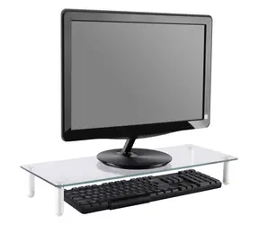 Equip 650882 schwarz / Monitorständer aus Glas / Tragkraft 20 kg / gehärtetes Glas / 560 x 210 x 80 mm