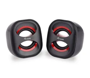 Equip Mini-Lautsprecher, schwarz / 2.0-Lautsprecher / 3 W RMS / USB / 3,5-mm-Klinkenanschluss