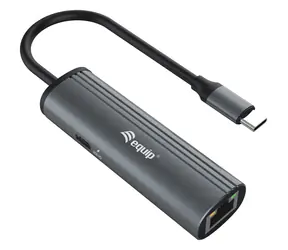 USB-C-LAN- Equip schwarz / USB-C-Adapter / Gigabit-Ethernet / PD 100W / 0,15 m
