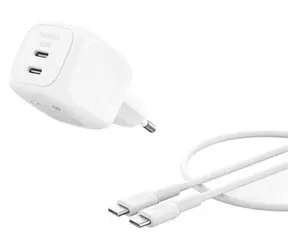 Belkin BOOST CHARGE / USB-C-Ladegerät / 2x USB-C / 50W / PD / PPS / mit 1m USB-C-Kabel