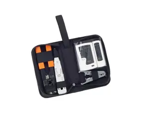 Equip -Werkzeugkoffer / Werkzeugset / LAN-Tester / RJ45-Crimpzange / Kabelabisolierzange