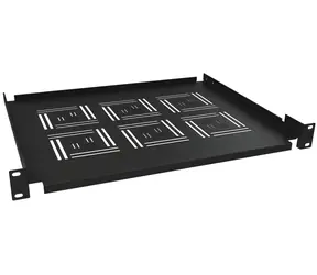 Solarix UP-03-B schwarz / 19"-Einschub 1 HE / Tiefe 350 mm / Frontschienenmontage