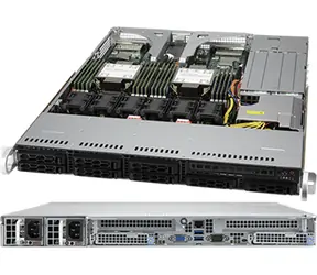SuperMicro 120C-TR / 1U-Server / 2x Socket P+ / 8x SFF / 16x DDR4 / 2x PCIe4 x16 / IPMI / rPS 80+ Platinum