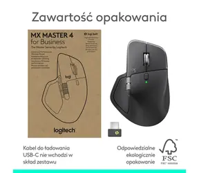 Logitech MX Master 4 for Business Graphit / Optische kabellose Maus / 8000 DPI / 8 Tasten / 2 Scrollräder