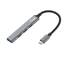 4 Port - USB-C-Hub, schwarz / USB-Hub / 1 × USB-A 3.2 + 3 × USB-A 2.0 / 5 Gbit/s / Aluminium