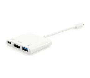 Equip Dock USB-C 3-in-1 weiß / Dockingstation / HDMI / USB-A 3.2 / USB-C PD 60W / 0,15 m